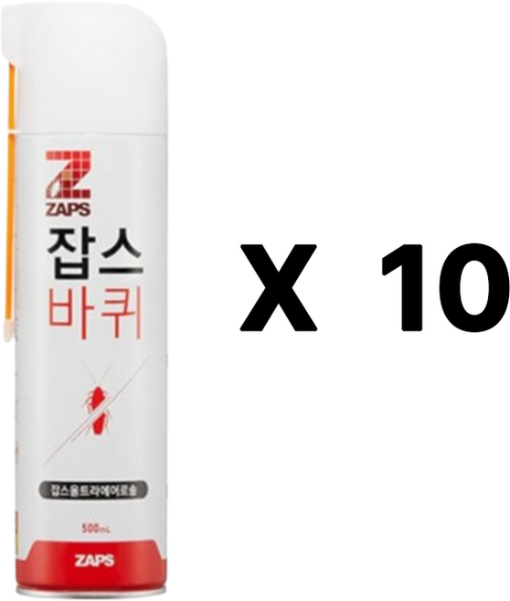 잡스 바퀴전용 대롱형 에어로솔 살충제, 500ml, 10개
