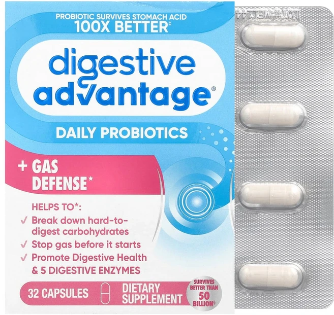 시프 유산균 Digestive Advantage 데일리 프로바이오틱스 캡슐 32정, 1개 - 쿠팡