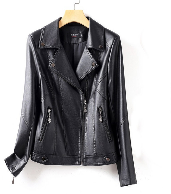 양가죽 자켓 빅사이즈 봄 가을 여성용 천연 가죽 라이더 레더 재킷