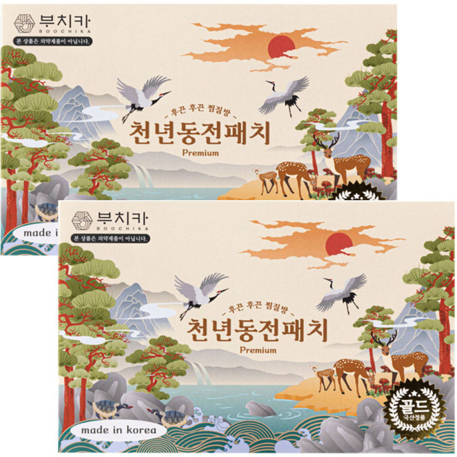 부치카 골드 천년동전패치 총120매 후끈후끈찜질방 프리미엄동전파스, 120개입, 2개