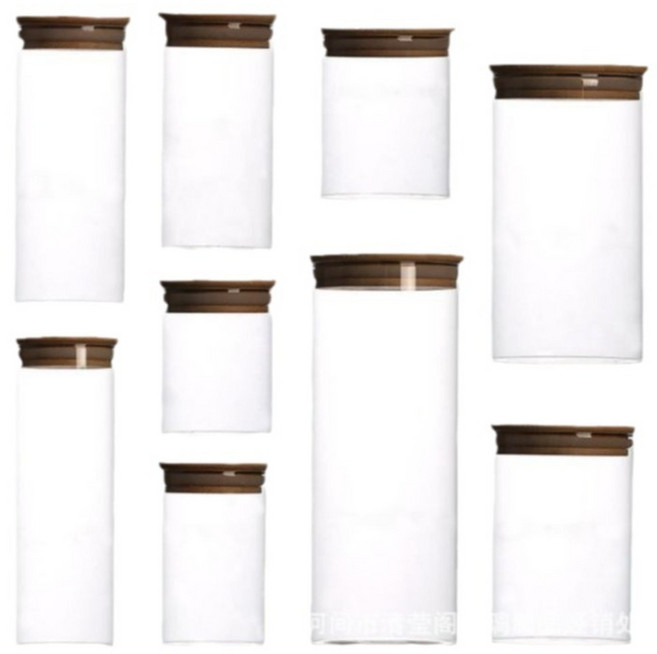 高硼矽玻璃密封罐, 100x200mm1300ml 50個一箱, 1套