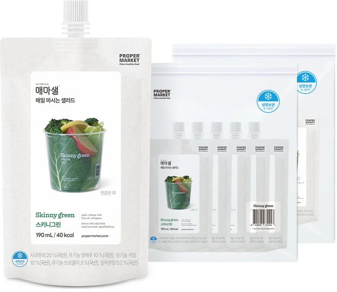 [프로퍼마켓] 매마샐 스키니그린, 10개, 190ml - 쿠팡