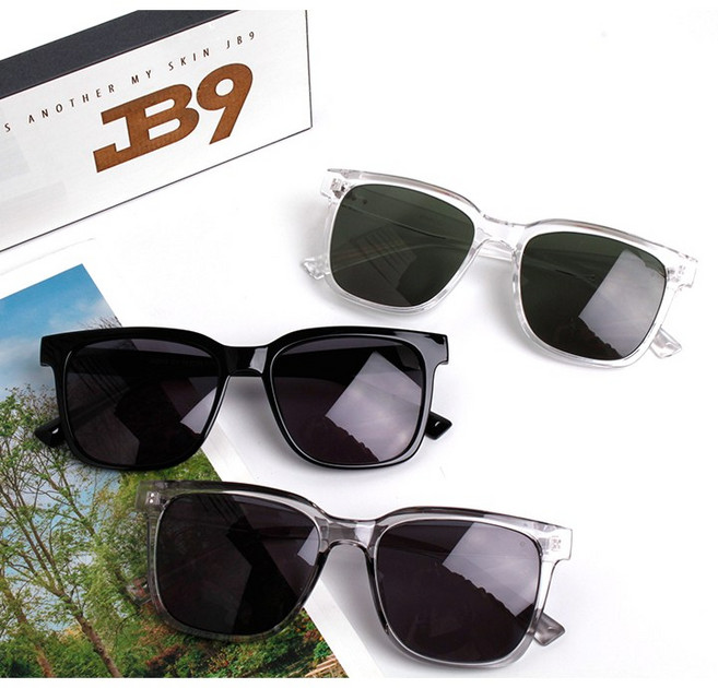 JB9 MultiG_S 사각 뿔테 선글라스 투명테 블랙 자외선차단 남녀공용 3컬러 제이비나인