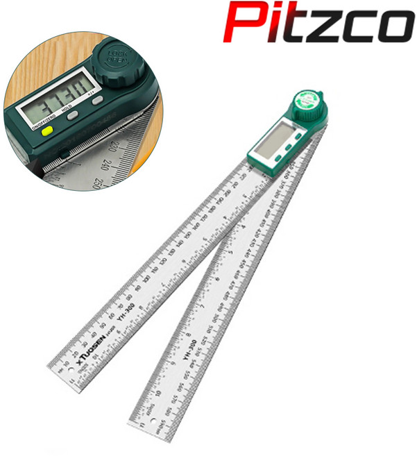 피츠코 디지털 스틸 각도기 스테인레스 전자 경사 측정기, 1개, PTC-DR500 (500mm)