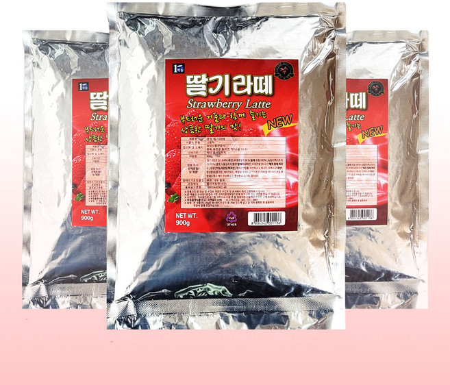 중앙 딸기라떼 900g x 3개 자판기 분말, 1개입