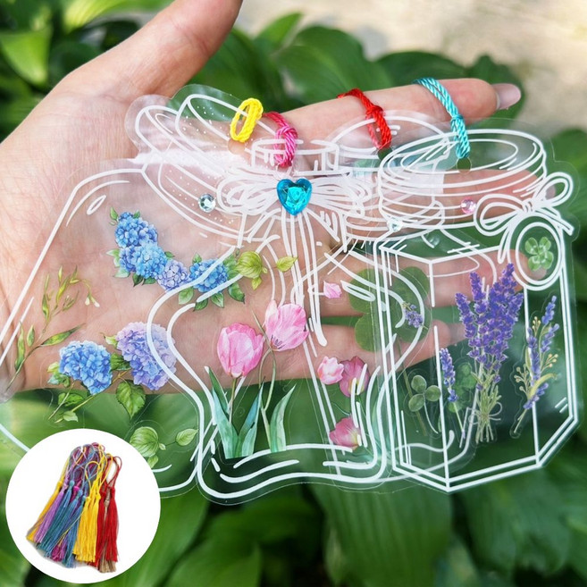 블랙장미 압화 꽃병 책갈피 만들기 DIY, 20매, 라벤더