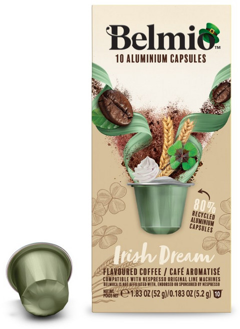 벨미오 플레이버드 아이리쉬 드림 캡슐커피 네스프레소 호환캡슐, 5.2g, 1세트, 10개입