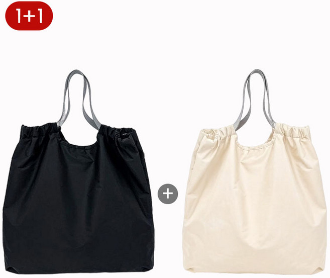 FANSYLI 보부상가방 에코백 1+1 남녀공용 대용량 베이직 무지 초경량 빅 숄더백 책가방 대학생가방 일본에코백 장바구니 쇼핑백 쇼퍼백 2p 2602JJL488