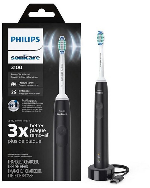 Philips Sonicare ProtectiveClean 최대 2배 더 많은 플라크 제거 14일 배터리 수명 충전식 전동 칫솔 145571, 화이트/그레이