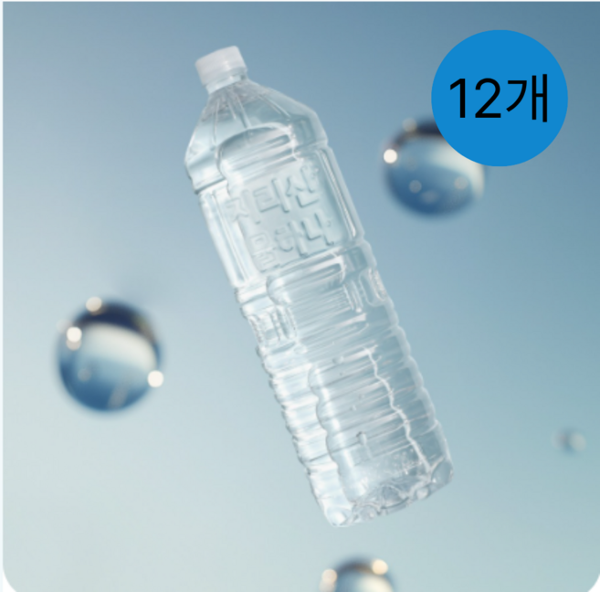 지리산물하나 eco 생수 무라벨, 2L, 12개