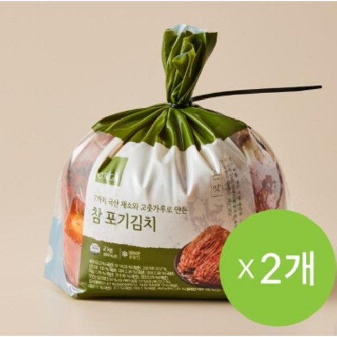 [풀무원] [산지직송] 7가지 국산 채소와 고춧가루로 만든 참 포기김치, 2kg, 2개