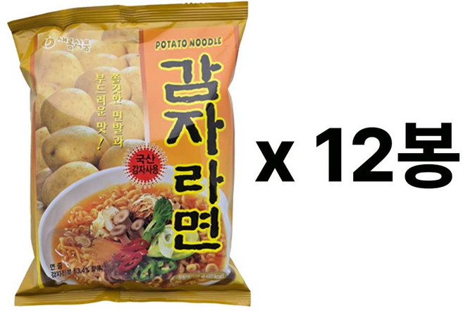 생협판매 감자라면 새롬식품, 12개