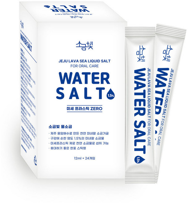 소금빛 소금 가글 미네랄소금 구강세정 일회용 스틱 용암해수, 24개, 12ml