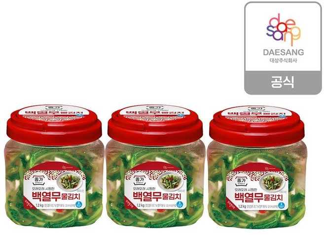 종가 종가집 아삭 백열무물김치(PET), 1.2kg, 3개