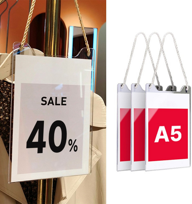 아모란나 아크릴 POP꽂이 걸이형 가격표 손잡이형 메뉴판, 3개