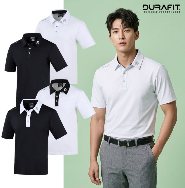 듀라핏 24 컴포터블 카라배색 남성 골프 반팔티셔츠 LTC05