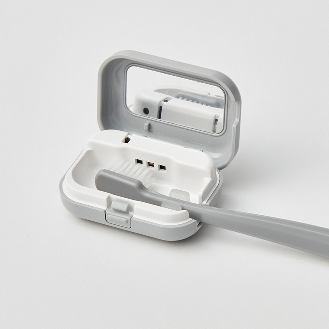 한샘 미니 휴대용 무선 칫솔 UVC LED 살균기, 그레이, 0224158