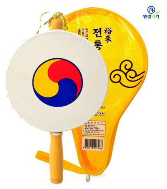 콩꼬물마켓 엔젤악기 전통소고 가죽 소고 가방 소고채 세트 초등 음악 준비물 교육용, 혼합색상, 1개