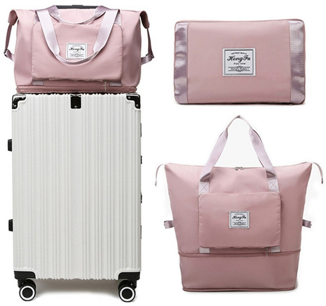 대용량 접이식 쇼퍼백 여행용 세컨백 캐리어형 토트 숄더 멀티 가방