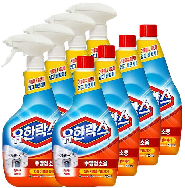 유한락스 주방청소용, 500ml, 8개