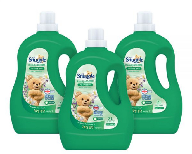스너글 고농축 섬유유연제 2L 그린스파클 3개