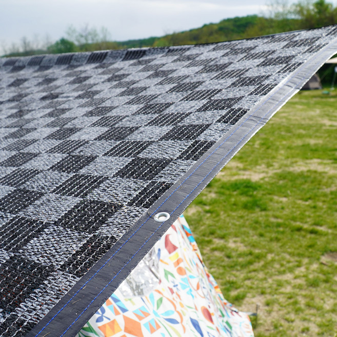 강력사중직 무늬 차광막 99% 햇빛가림막, 회색