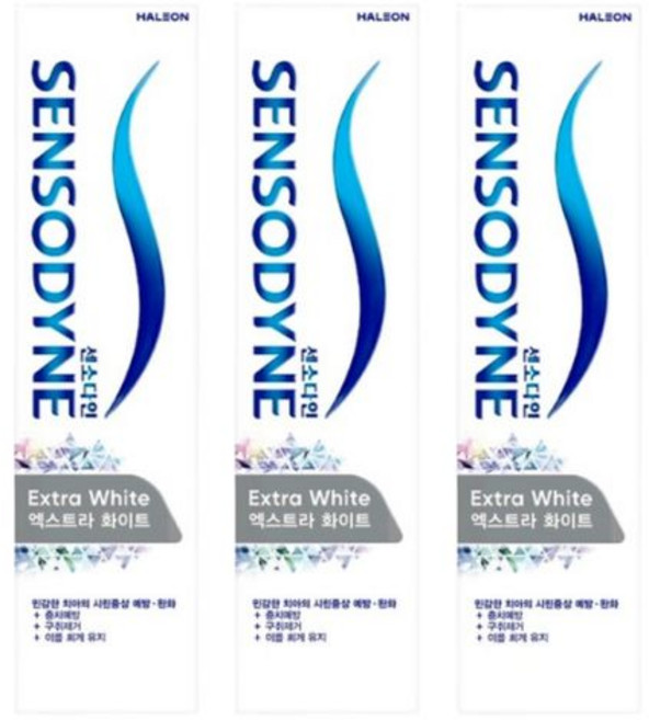 센소다인 엑스트라 화이트 치약, 3개, 120g