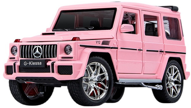 다이캐스트 1:24 벤츠 지바겐 AMG G63 모델 합금 풀백 자동차 모형, 1개, 핑크