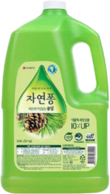 자연퐁 찌든때 걱정없는 솔잎 주방세제 용기형 리필, 3.92L, 1개