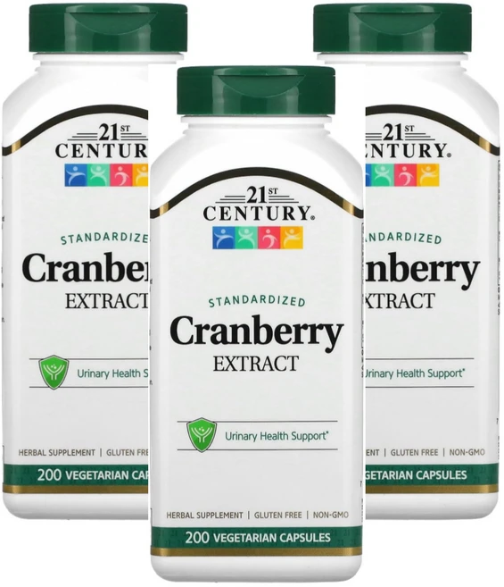 21st Century 크랜베리추출물 표준화 베지캡슐 200정x3 칼슘 Calcium Cranberry, 3병, 200정 - 쿠팡