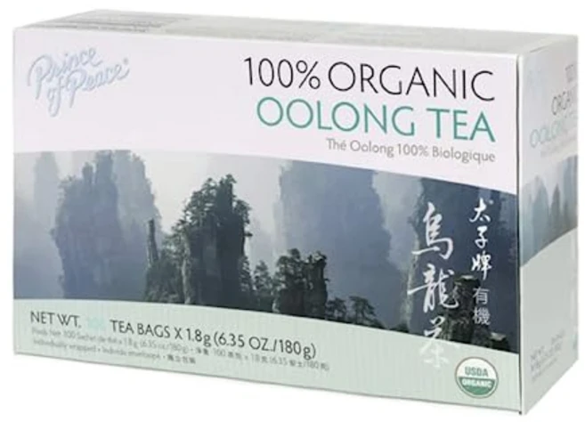 Prince of Peace 유기농 우롱차 티백 100개 - 100% 유기농 홍차 - 무가당 홍차 - 커피의 저카페인 대체품 - 허브 건강 혜택, 180g - 쿠팡
