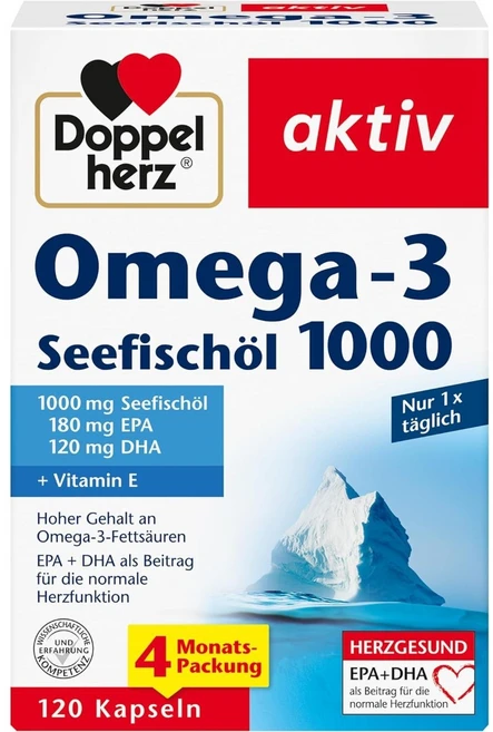Doppelherz Omega-3 Sea Fish Oil 1000, 120, 1개 - 쿠팡