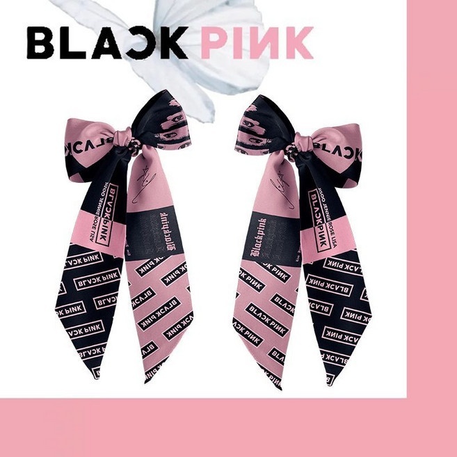 BLACKPINK 緞面發圈發帶, 1個, 【Black Pink】緞面發帶
