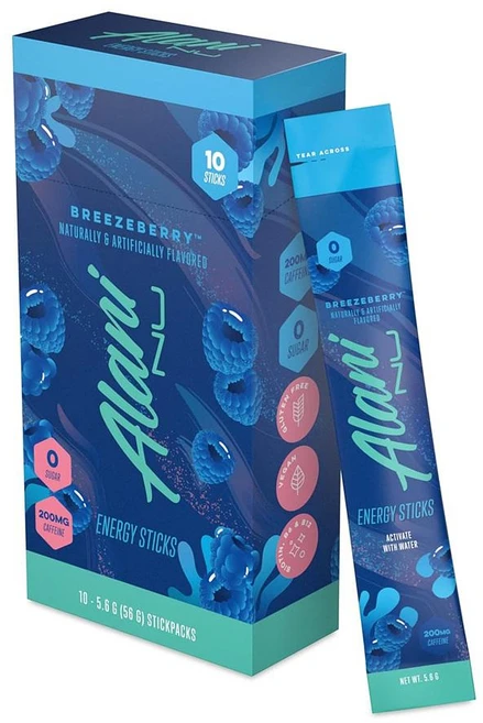 Alani Nu 드링크파우더 10개입 1팩 브리즈베리 Alani Nu BREEZEBERRY Energy Sticks Drink Powder 200mg - 쿠팡