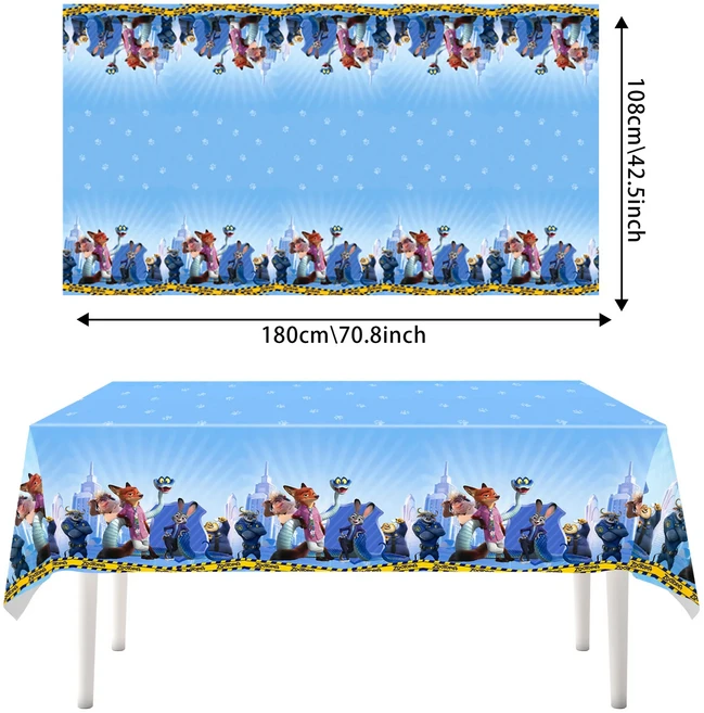 올스토어 주토피아 테이블보 생일 파티 장식 일회 커버 주디 품, 01 tablecloth