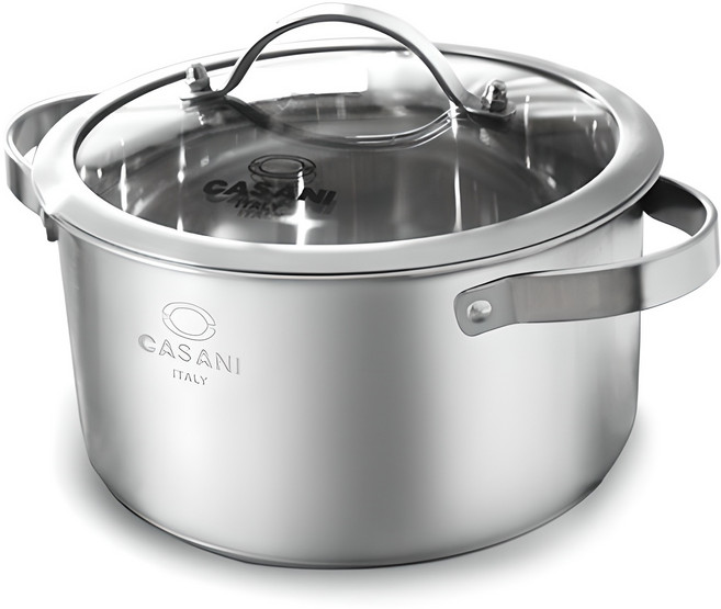 CASANI Cucina 電磁爐雙耳湯鍋, 22cm, 1個, 銀色