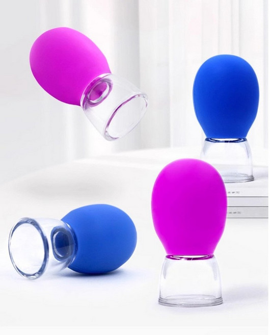 wulong-118 얼굴 부항기 얼굴 리프팅 미용 부항 마사지 경락 준설 실리콘 진공컵 전신 사용 가능, 실리콘 진공컵 긁기 [6개]