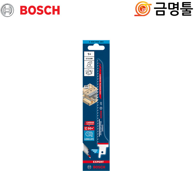 보쉬 S715LHM 목재/철재겸용 컷소날 1pcs 곡선 절단용 EXPERT 카바이드 컷쏘날, 1개