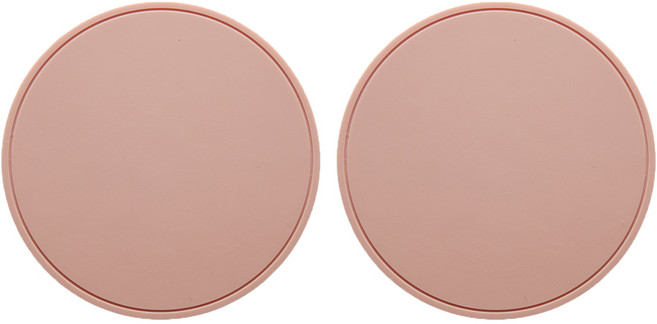 컴윗미 실리콘 원형 냄비 받침 2p, 2개, 연핑크