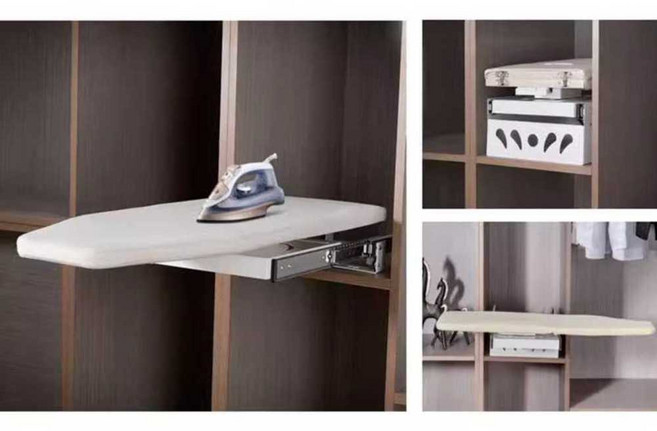 슬라이딩 다리미판 다림질판 빌트인 옷장 붙박이장, 1개, 회색 (버퍼링 회전형)