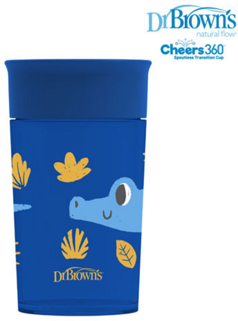 [닥터브라운]NEW 시그니처 흘림방지 360도 안전유아컵 1P(200ml/300ml), 2)300ml(일반형)_블루1P, 1개