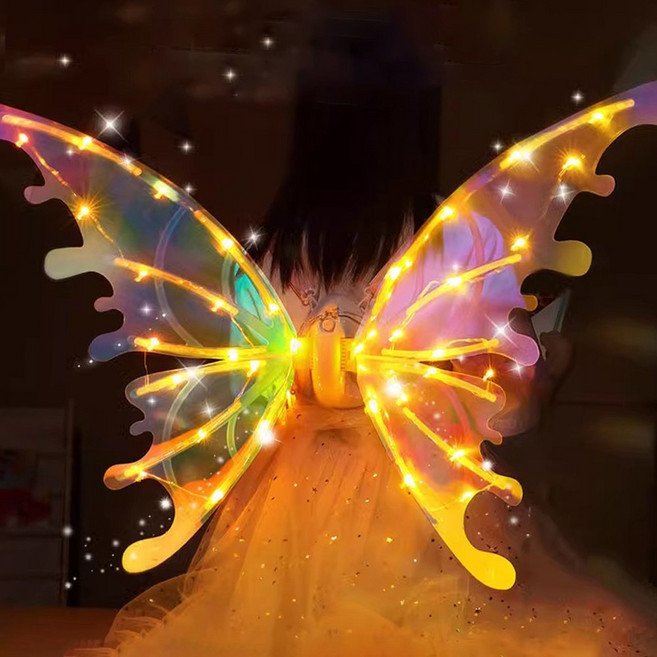 투데이리빙 LED 움직이는 전동 천사 요정 날개 생일 할로윈 축제 야광 나비 노래 멜로디 큐티 파티 소품, R98492A, 1개