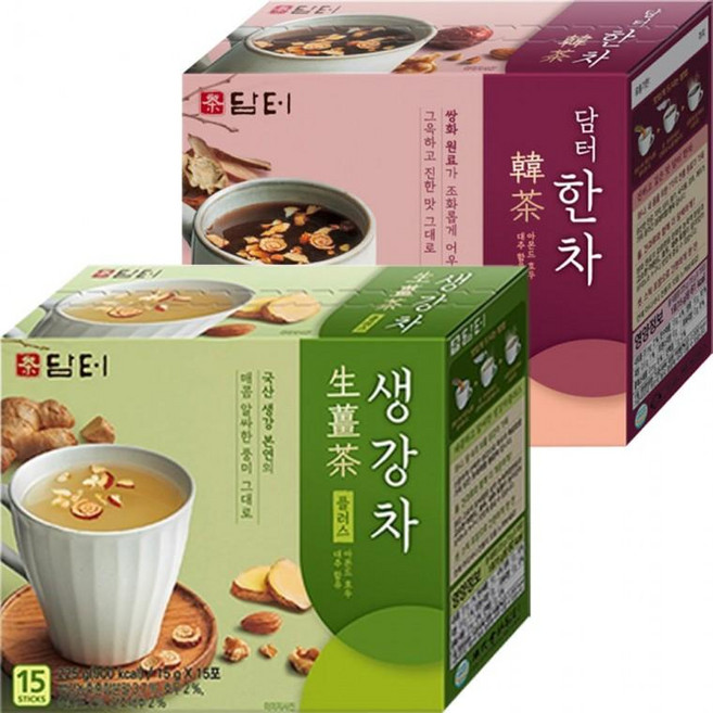담터 생강차 15T+한차 15T, 2개, 15g, 15개입