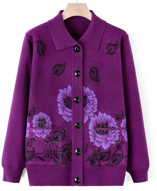 플라워 중장년 니트 가디건 엄마옷 할머니 SH1375