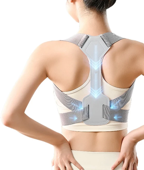 투명 통기성 자세 교정 벨트 조절 가능 자세 교정 등 지지 벨트 등 목 보호대 자세 훈련, 03 grey, 03 grey