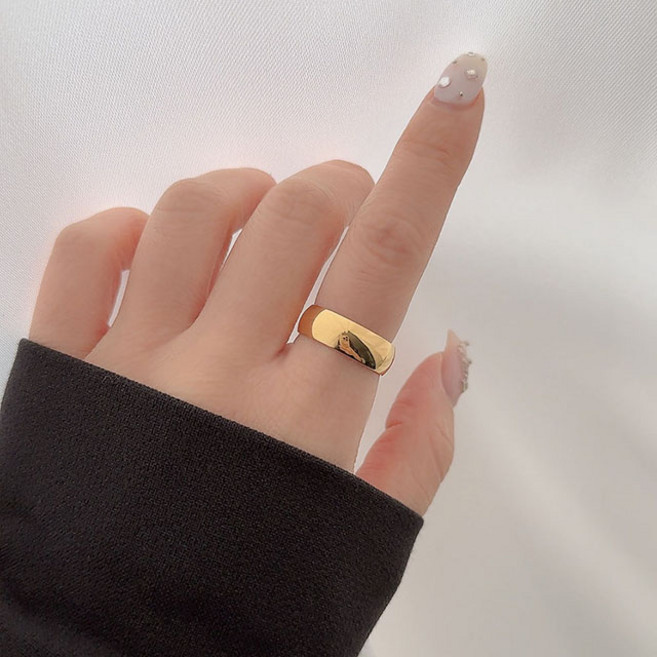 르부포유 써지컬스틸 6mm 볼드 두꺼운 남녀공용 남자 우정 커플 민자 엥게이지 반지