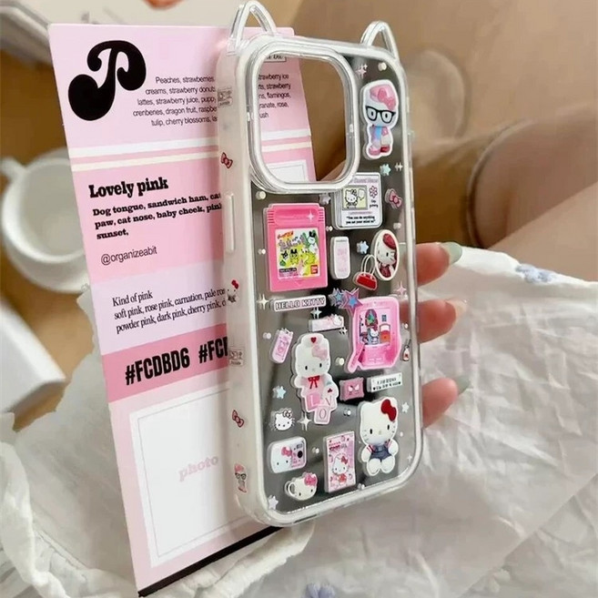 헬로키티 입체 귀 아이폰 케이스 iPhone 16 키링