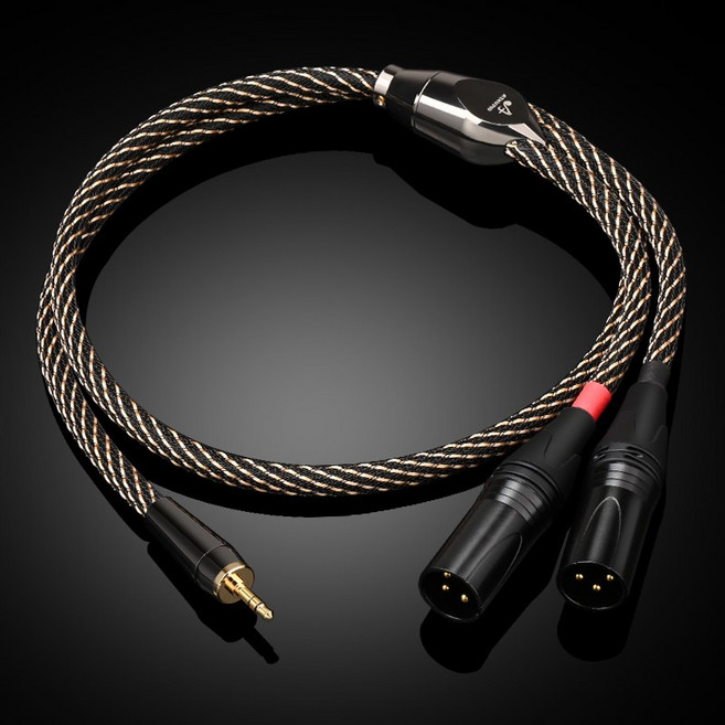 오디오 분배기HIFI 스테레오 3.5mm-XLR 오디오 케이블 하이 엔드 6N OFC 듀얼 수 어댑터 브레이크 아웃 Y, 08 1m, 2. 3.5mm to 2xlr male, 1개