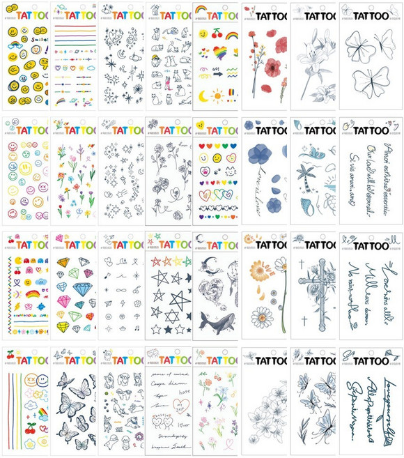 워터프리 물없이 간편한 열타투스티커 쁘띠 타투 열타투 타투스티커 (1EA), 1개
