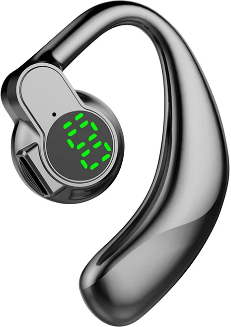 골전도 무선 헤드폰 180도 회전식 블루투스 핸즈프리 이어훅 마이크가 있는 소음 차단, 01 Black